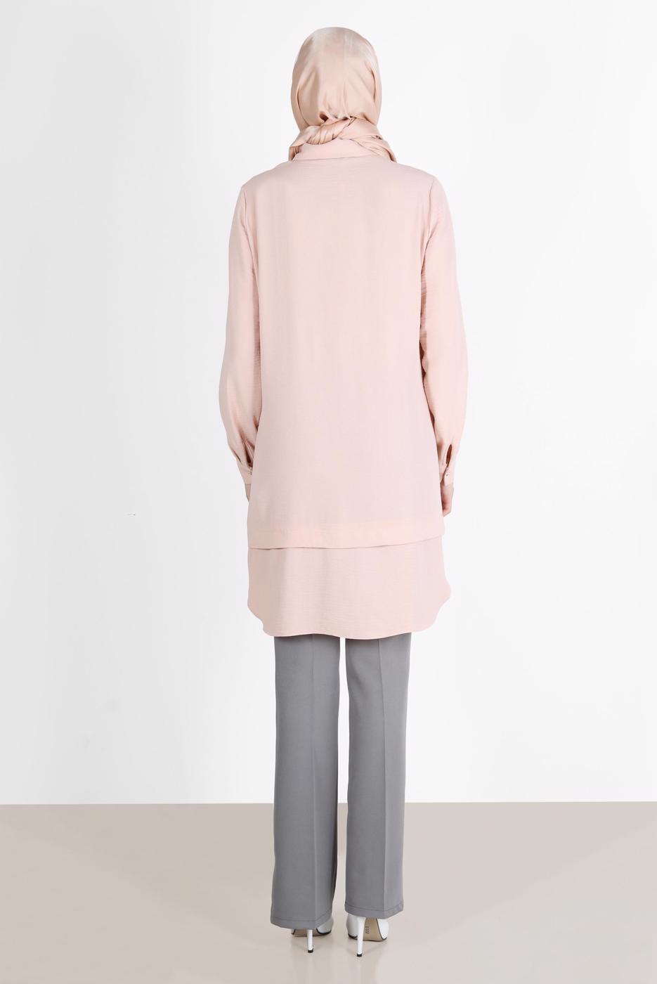 Tesettür giyim GRİ ALVİNA İSPANYOL PAÇA PANTOLON T 70353