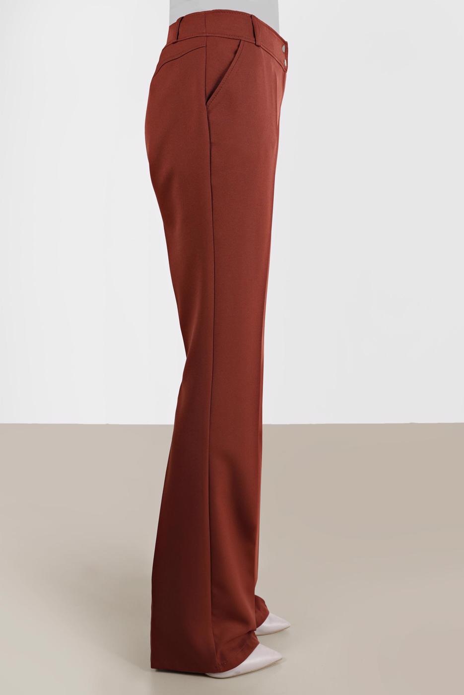 Tesettür giyim KAHVE ALVİNA İSPANYOL PAÇA PANTOLON T 70353