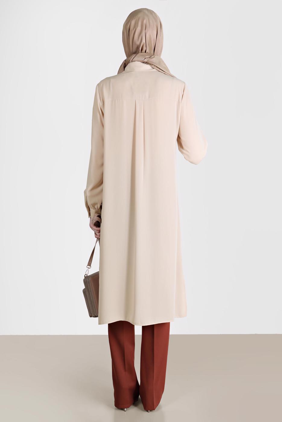 Tesettür giyim KAHVE ALVİNA İSPANYOL PAÇA PANTOLON T 70353