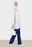 Tesettür giyim LACİVERT ALVİNA İSPANYOL PAÇA PANTOLON T 70353