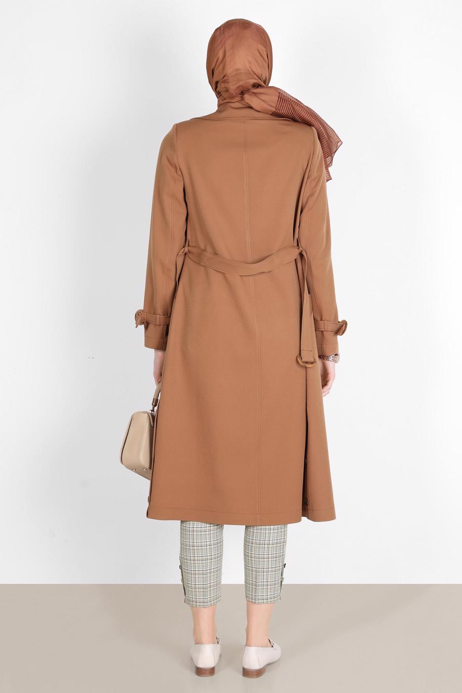 Tesettür giyim YEŞİL ALVİNA EKOSE DESENLİ PANTOLON T 70361