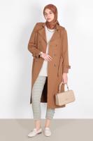 Tesettür giyim YEŞİL ALVİNA EKOSE DESENLİ PANTOLON T 70361