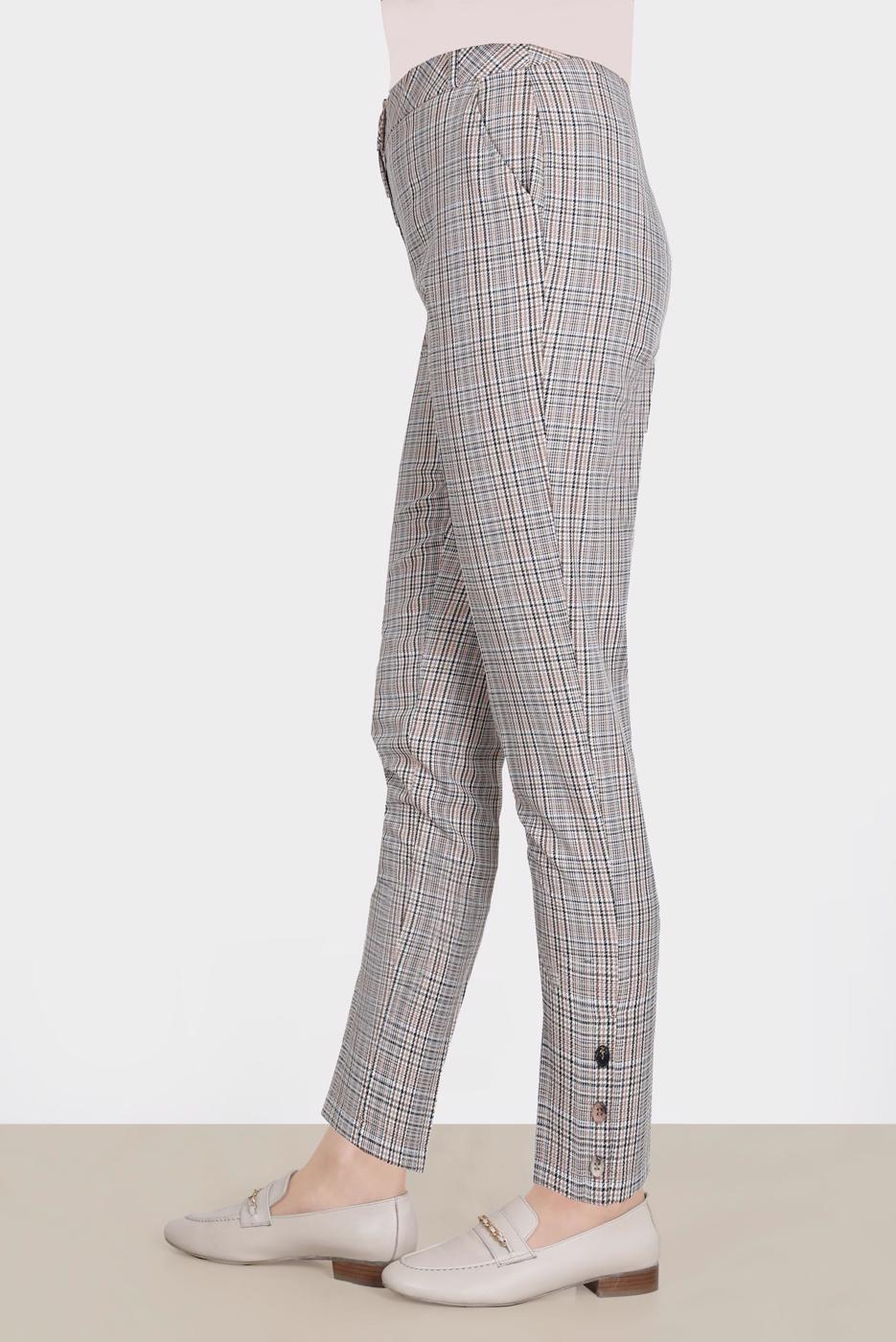 Tesettür giyim TURUNCU ALVİNA EKOSE DESENLİ PANTOLON T 70361