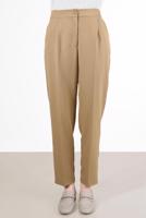 Tesettür giyim KAHVE ALVİNA PİLE DETAYLI PANTOLON T 70363