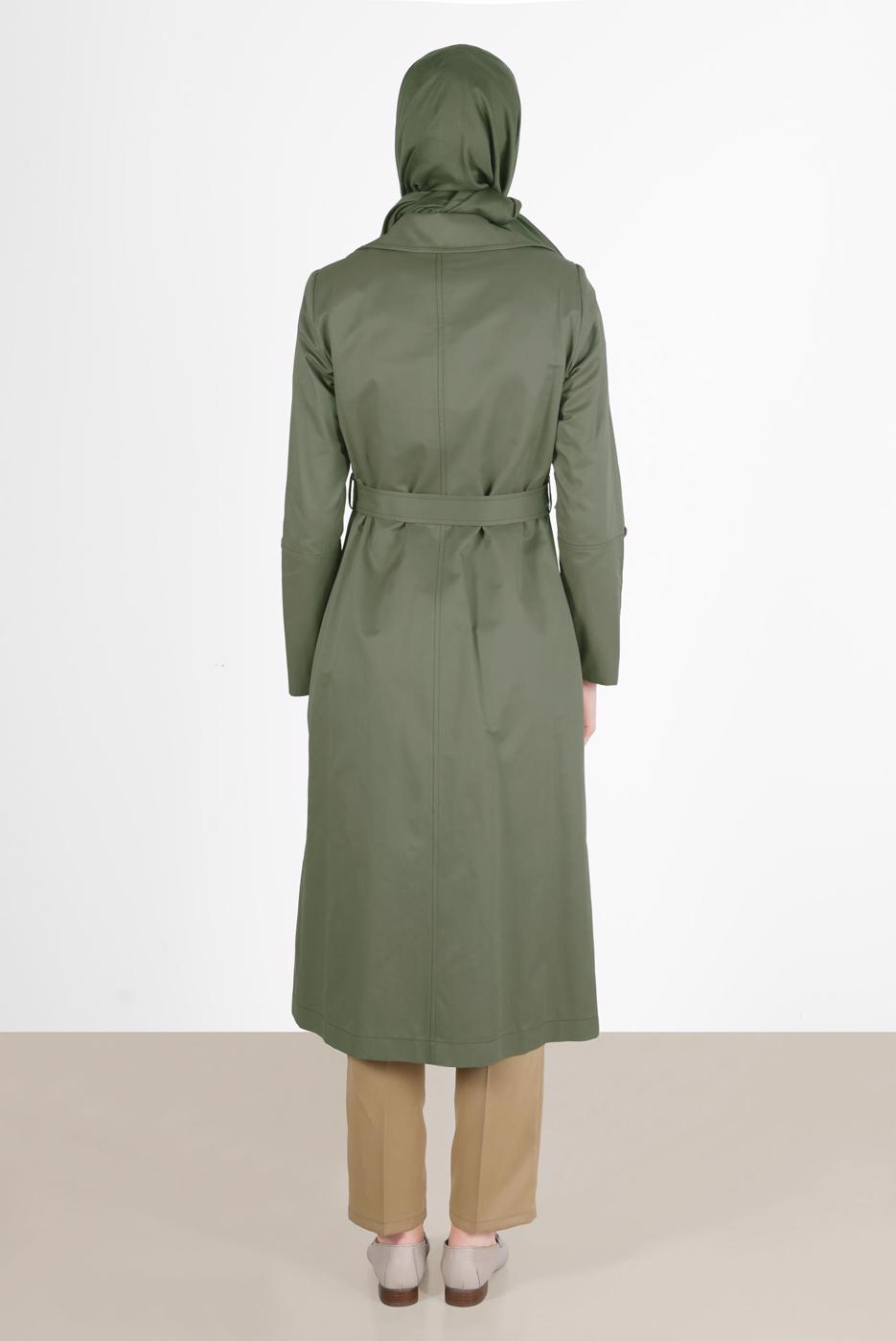 Tesettür giyim KAHVE ALVİNA PİLE DETAYLI PANTOLON T 70363