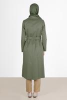 Tesettür giyim KAHVE ALVİNA PİLE DETAYLI PANTOLON T 70363