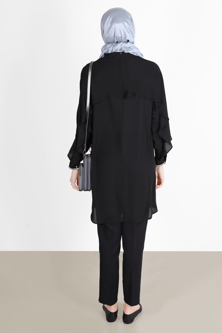 Tesettür giyim SİYAH ALVİNA KLASİK KESİM PANTOLON T 70367