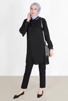 Tesettür giyim SİYAH ALVİNA KLASİK KESİM PANTOLON T 70367