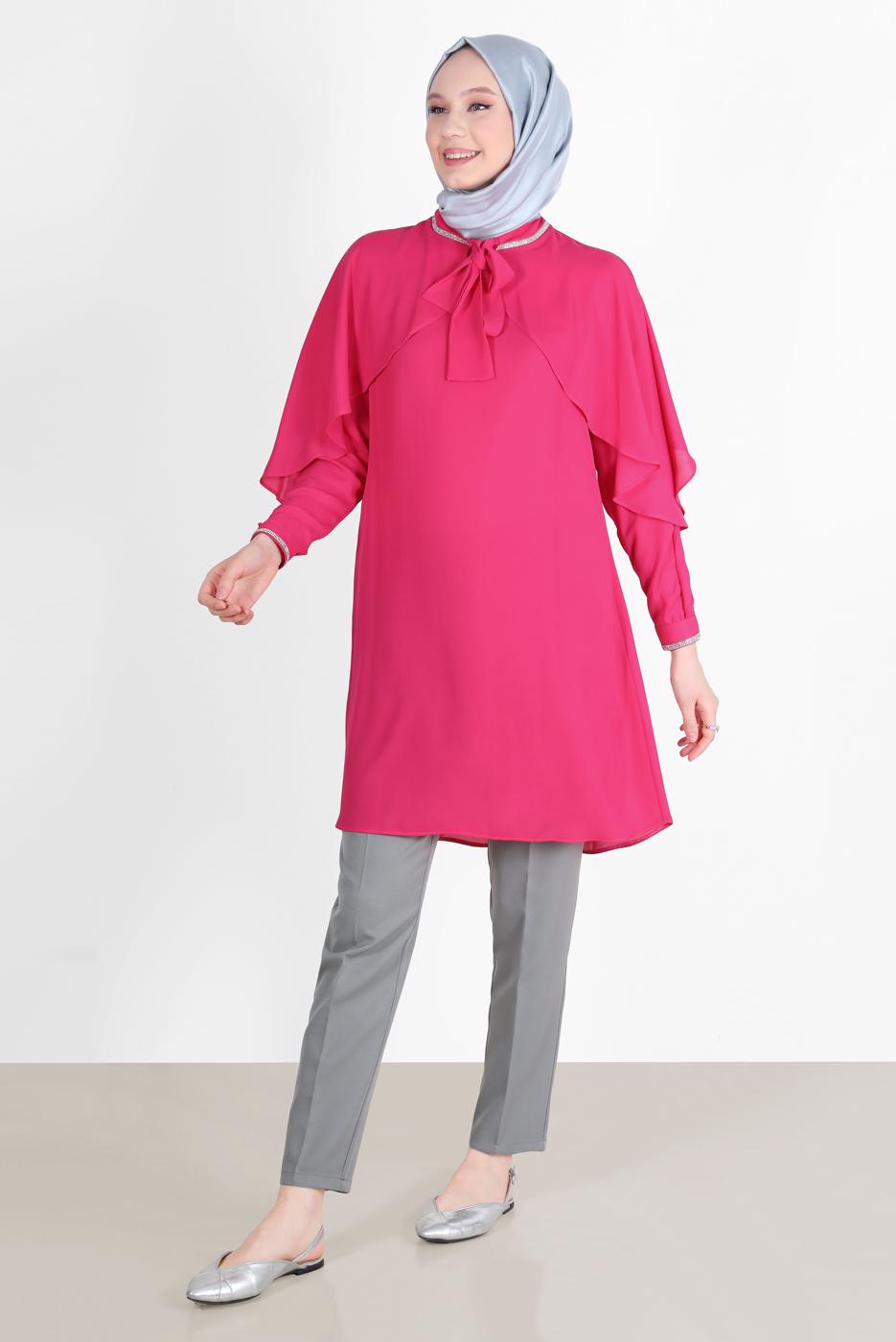 Tesettür giyim GRİ ALVİNA KLASİK KESİM PANTOLON T 70367