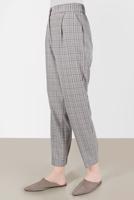 Tesettür giyim YEŞİL ALVİNA EKOSE DESENLİ PANTOLON T 70368