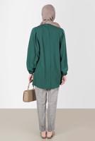 Tesettür giyim YEŞİL ALVİNA EKOSE DESENLİ PANTOLON T 70368