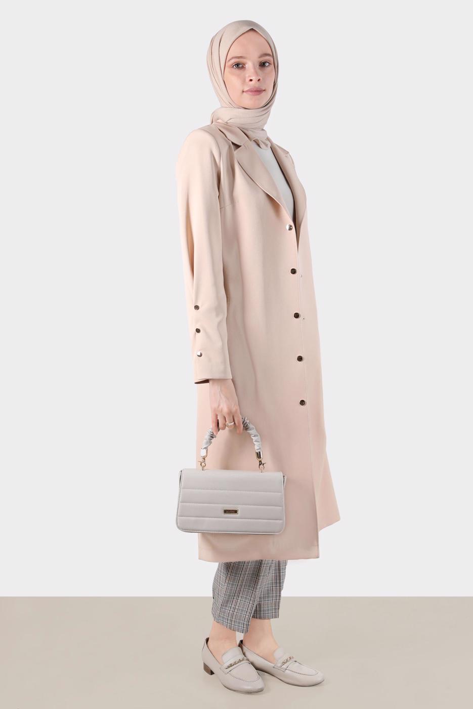 Tesettür giyim TURUNCU ALVİNA EKOSE DESENLİ PANTOLON T 70368