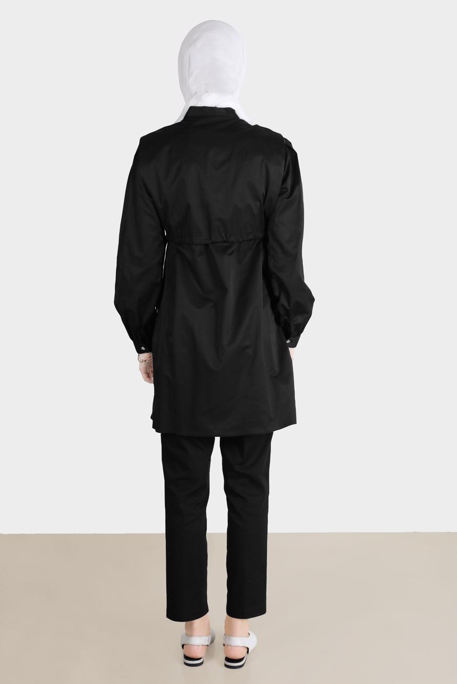 Tesettür giyim SİYAH ALVİNA BORU PAÇA PANTOLON T 70370