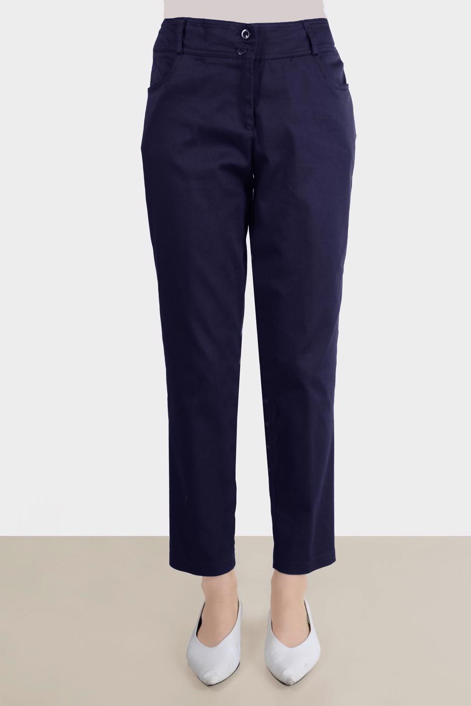 Tesettür giyim LACİVERT ALVİNA BORU PAÇA PANTOLON T 70370