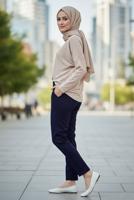 Tesettür giyim LACİVERT ALVİNA BORU PAÇA PANTOLON T 70370
