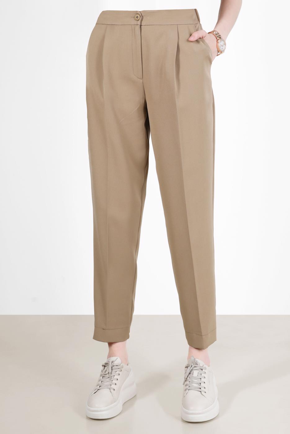 Tesettür giyim KAHVE ALVİNA HAVUÇ KESİM PANTOLON T 70373