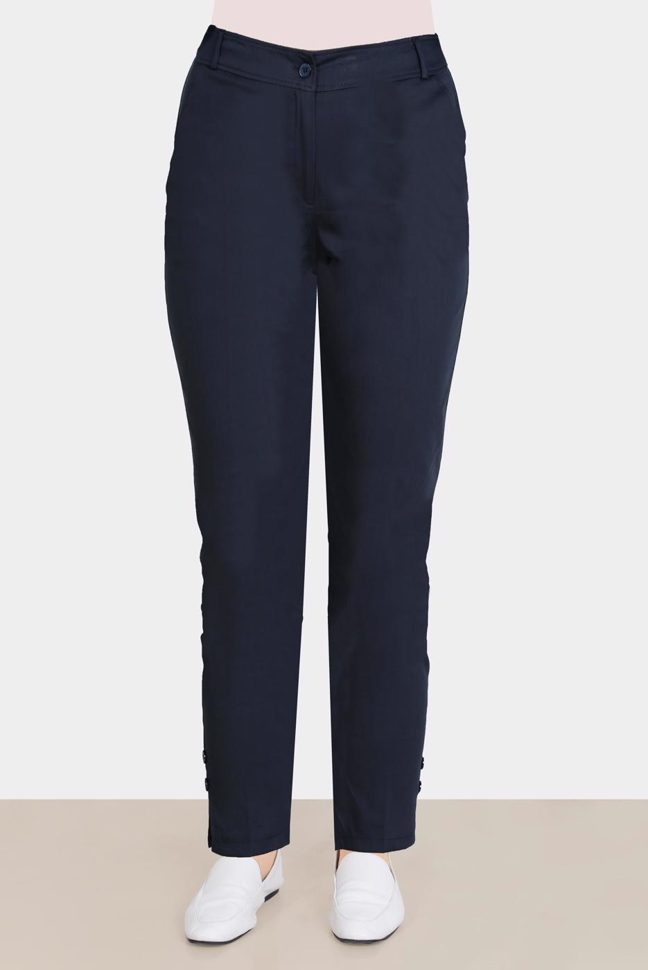 Tesettür giyim LACİVERT ALVİNA YÜKSEK BEL PANTOLON T 70387