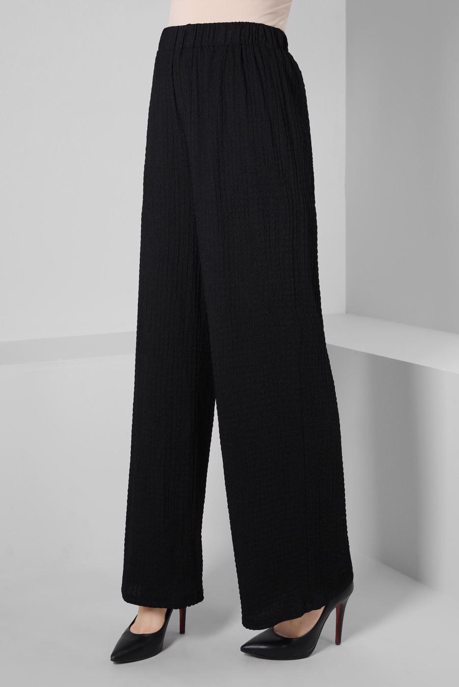 Tesettür giyim SİYAH ALVİNA YÜKSEK BEL PANTOLON T 70402