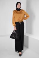 Tesettür giyim SİYAH ALVİNA YÜKSEK BEL PANTOLON T 70402