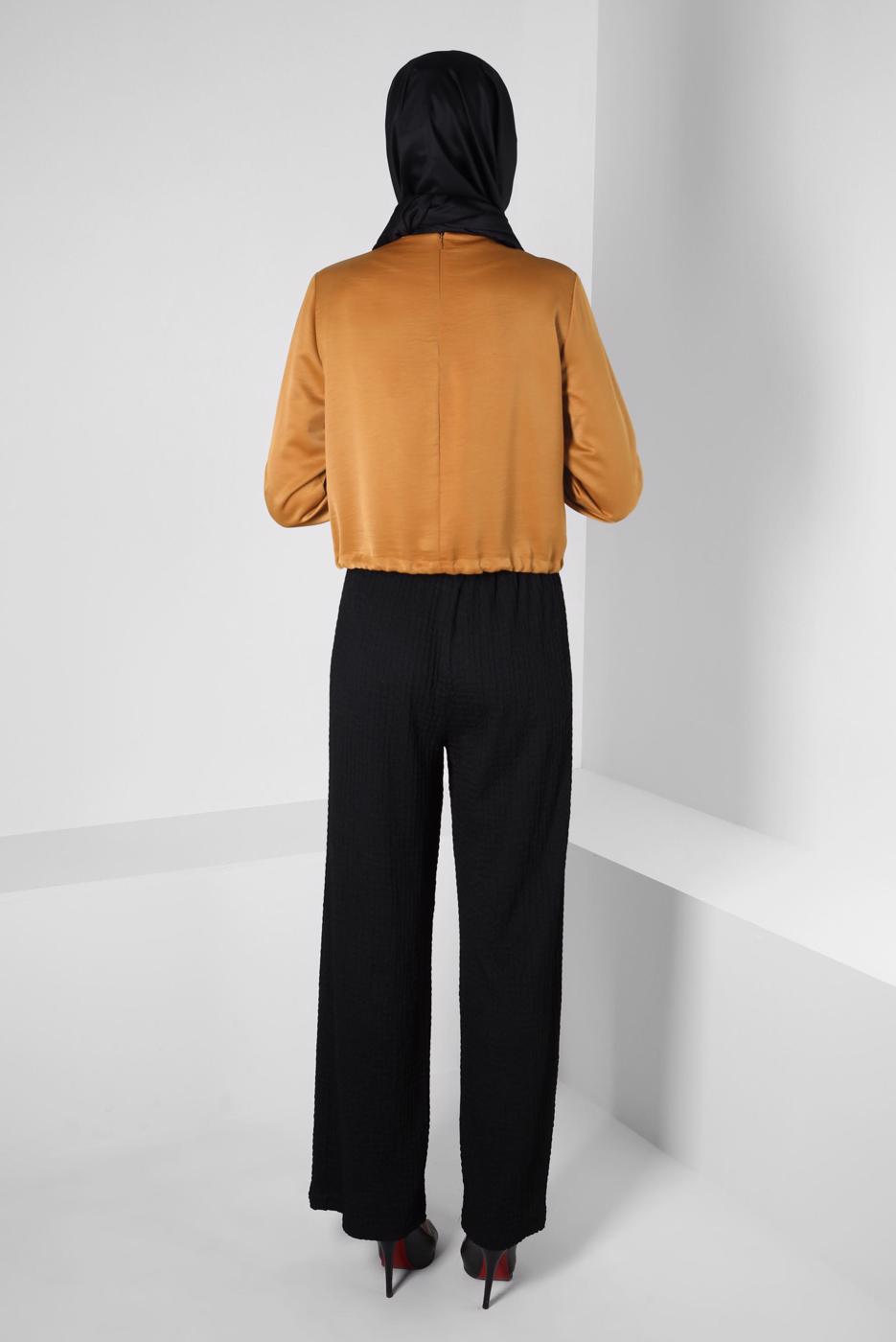 Tesettür giyim SİYAH ALVİNA YÜKSEK BEL PANTOLON T 70402