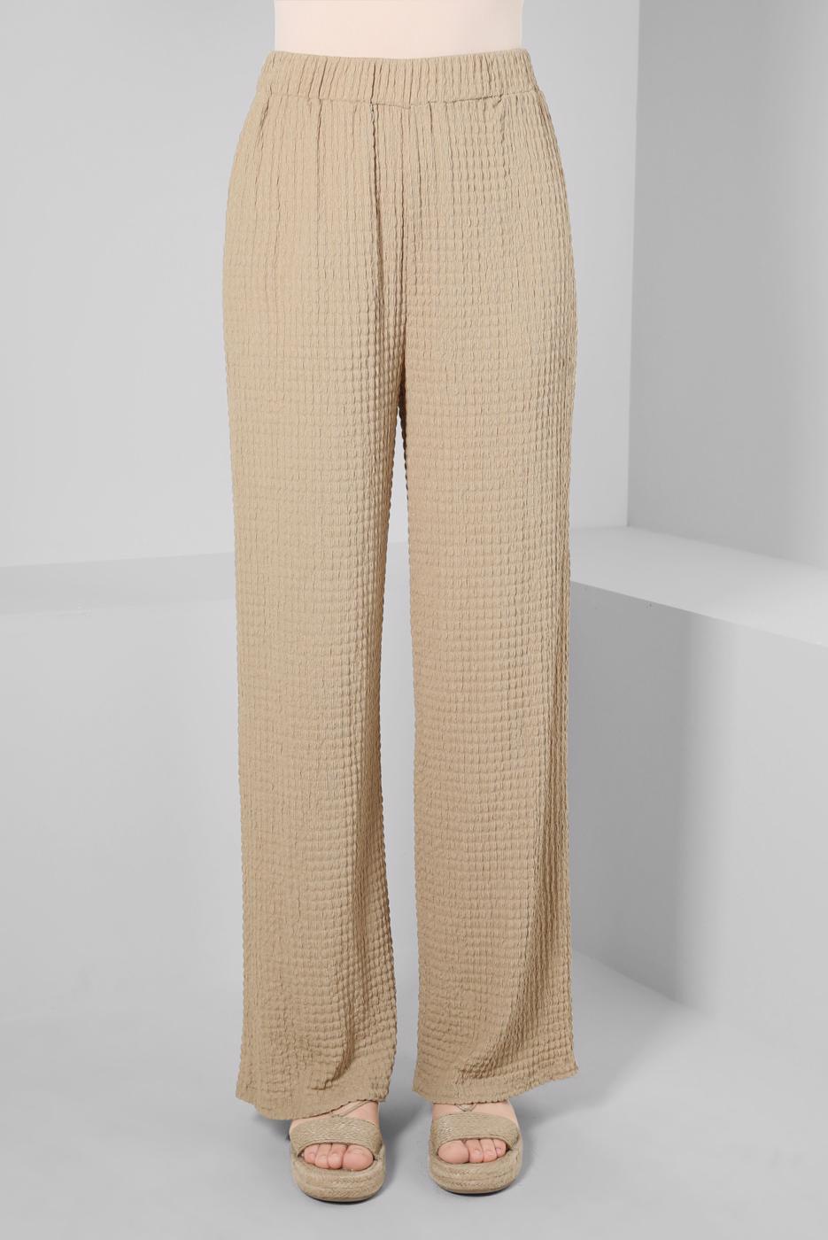 Tesettür giyim KAHVE ALVİNA YÜKSEK BEL PANTOLON T 70402