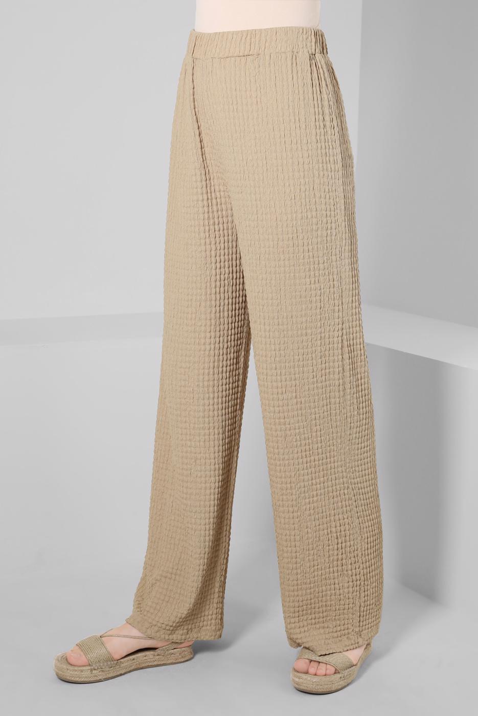 Tesettür giyim KAHVE ALVİNA YÜKSEK BEL PANTOLON T 70402