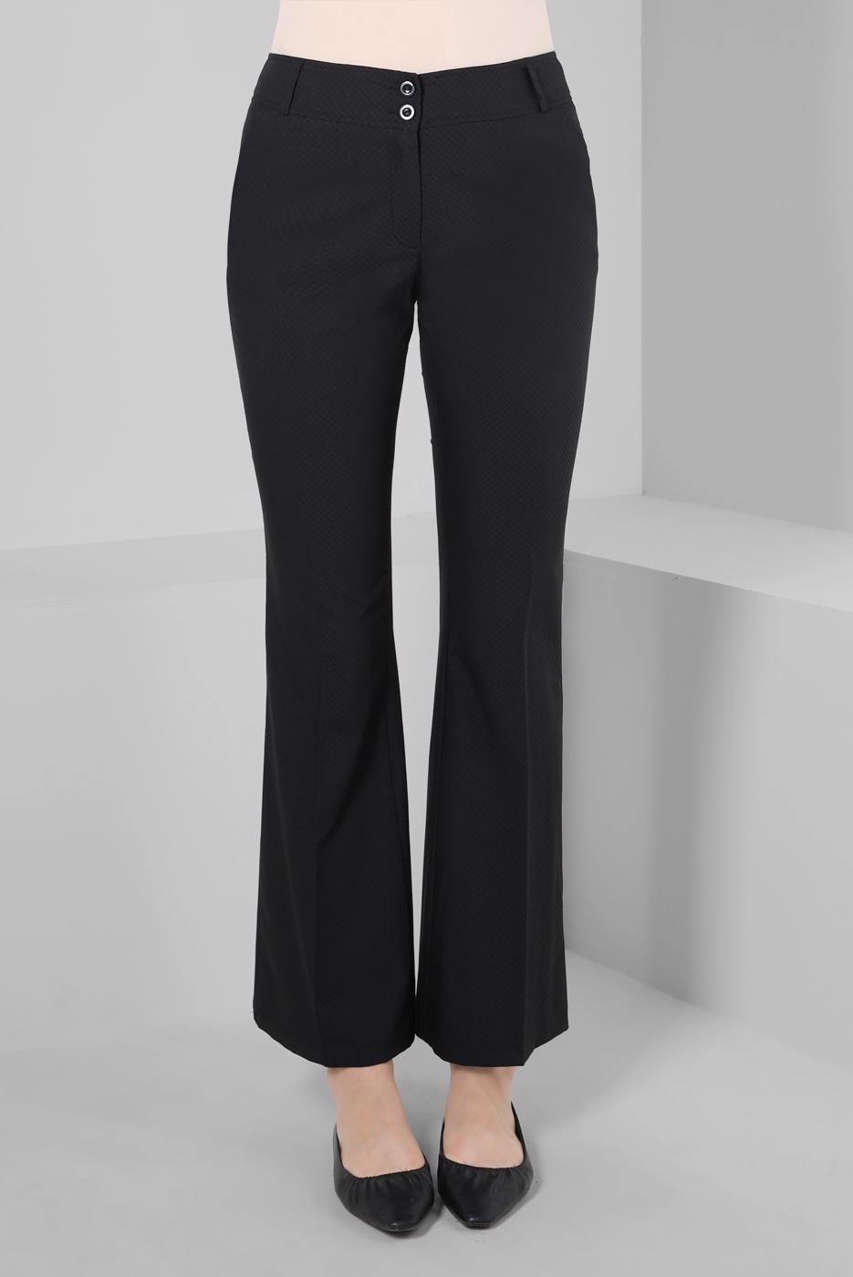 Tesettür giyim SİYAH ALVİNA İSPANYOL PAÇA PANTOLON T 70405