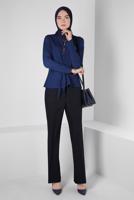 Tesettür giyim LACİVERT ALVİNA İSPANYOL PAÇA PANTOLON T 70405
