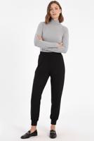 Tesettür giyim SİYAH PAÇASI LASTİKLİ PANTOLON 88007 