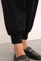 Tesettür giyim SİYAH PAÇASI LASTİKLİ PANTOLON 88007 