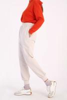 Tesettür giyim BEJ PAÇASI LASTİKLİ PANTOLON 88007 