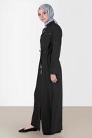 Hijab clothing BLACK ALVINA ZIPPERED TOPCOAT T 10545