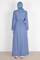 Hijab clothing NAVY BLUE ALVINA BELTED TOPCOAT T 10571