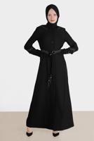 Hijab clothing BLACK ALVINA HOODED TOPCOAT T 10575