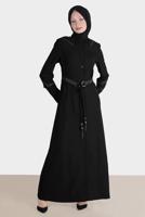 Hijab clothing BLACK ALVINA HOODED TOPCOAT T 10575