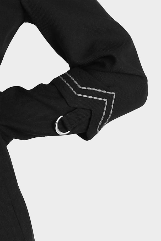 Hijab clothing BLACK ALVINA HOODED TOPCOAT T 10575 - TRENDTESETTÜR