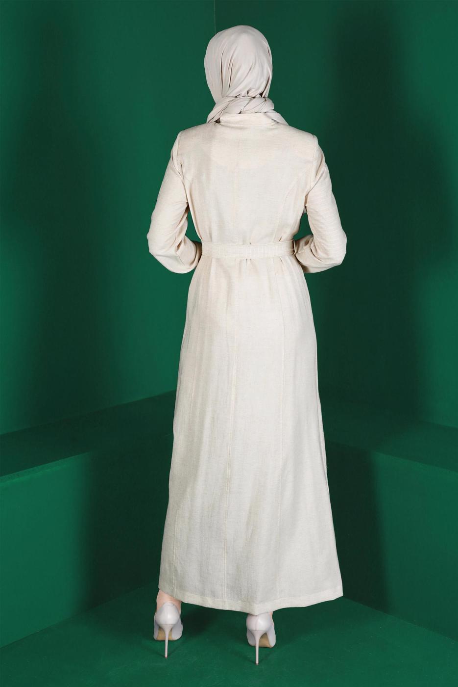 Hijab clothing BEIGE ALVINA BELTED TOPCOAT T 10589