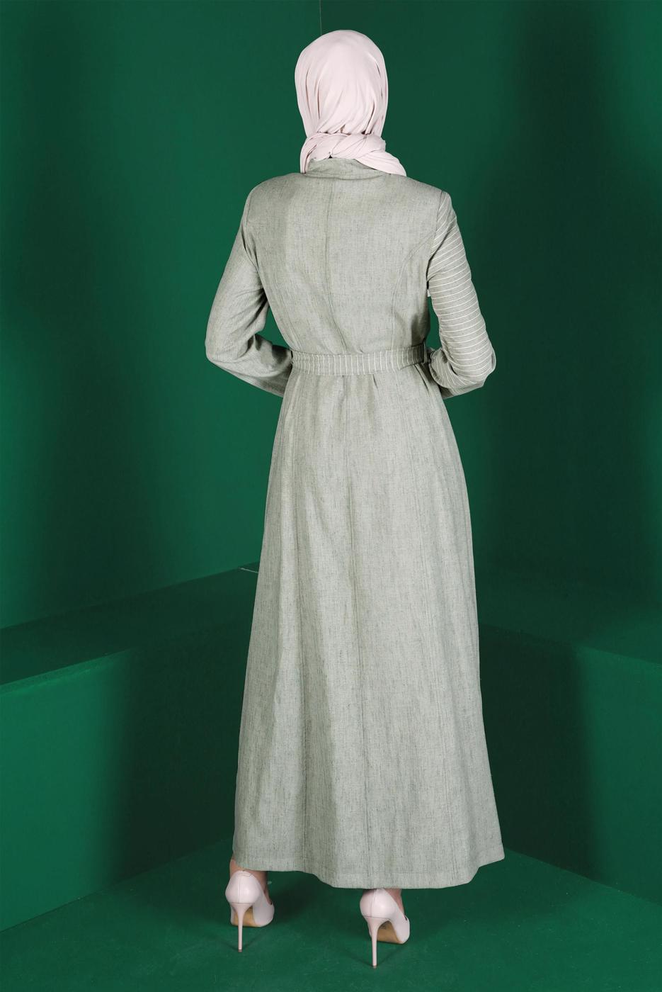 Hijab clothing KHAKI ALVINA BELTED TOPCOAT T 10589