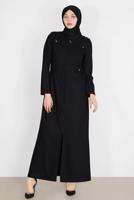 Hijab clothing BLACK ALVINA ZIPPERED TOPCOAT T 10601