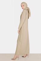 Hijab clothing BROWN ALVINA ZIPPERED TOPCOAT T 10601