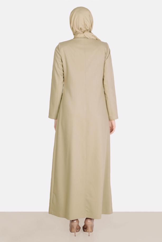 Hijab clothing BROWN ALVINA ZIPPERED TOPCOAT T 10601 - TRENDTESETTÜR