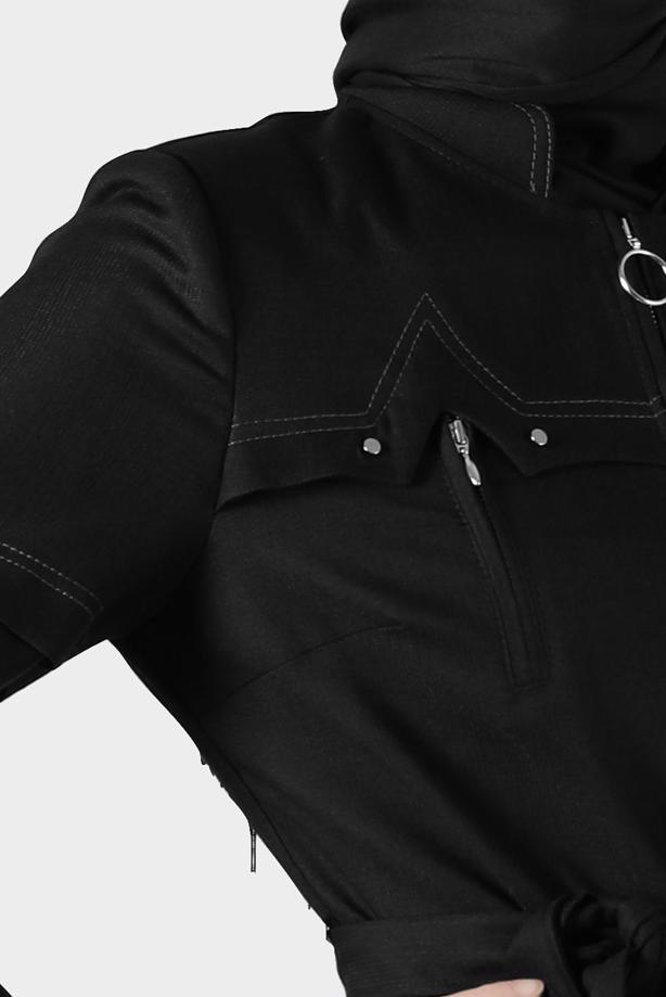 Hijab clothing BLACK ALVINA ZIPPERED TOPCOAT T 10602 - TRENDTESETTÜR