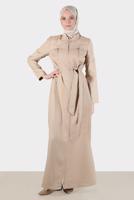 Hijab clothing BROWN ALVINA ZIPPERED TOPCOAT T 10602
