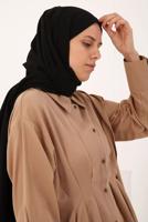 Tesettür giyim SİYAH KOTON ŞAL 21030