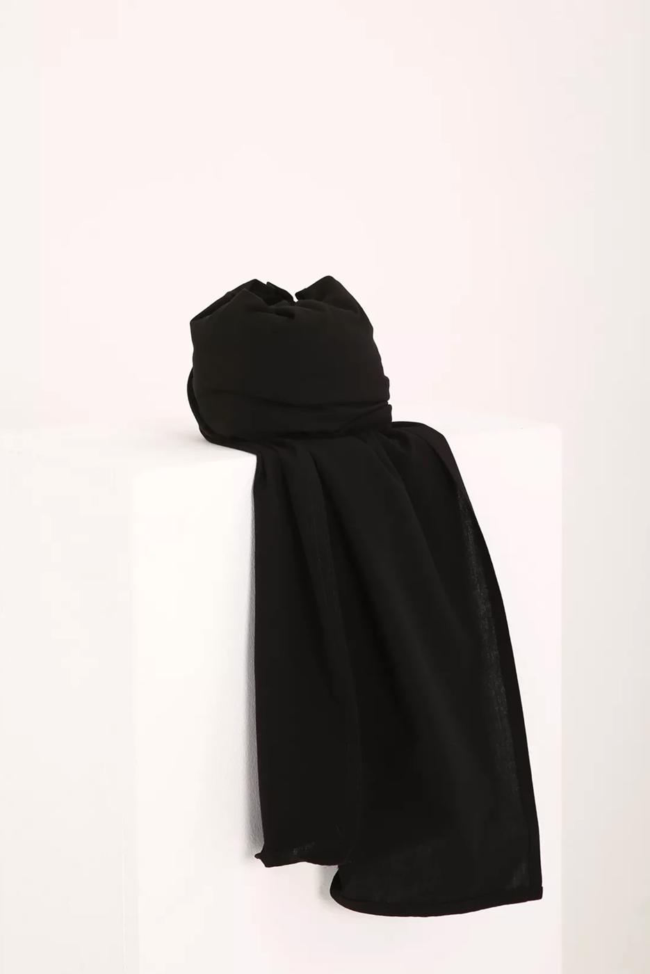 Tesettür giyim SİYAH KOTON ŞAL 21030