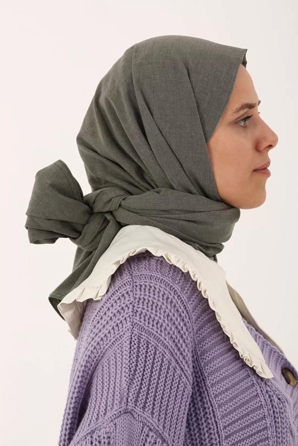 Vêtements hijab VERT CHÂLE EN COTON 21030 - TRENDTESETTÜR