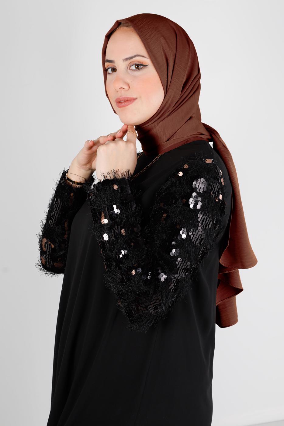 Tesettür giyim KAHVE ALVİNA NANO AYROBİN ŞAL T 8111