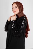 Tesettür giyim KAHVE ALVİNA NANO AYROBİN ŞAL T 8111