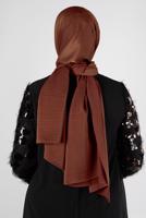 Tesettür giyim KAHVE ALVİNA NANO AYROBİN ŞAL T 8111