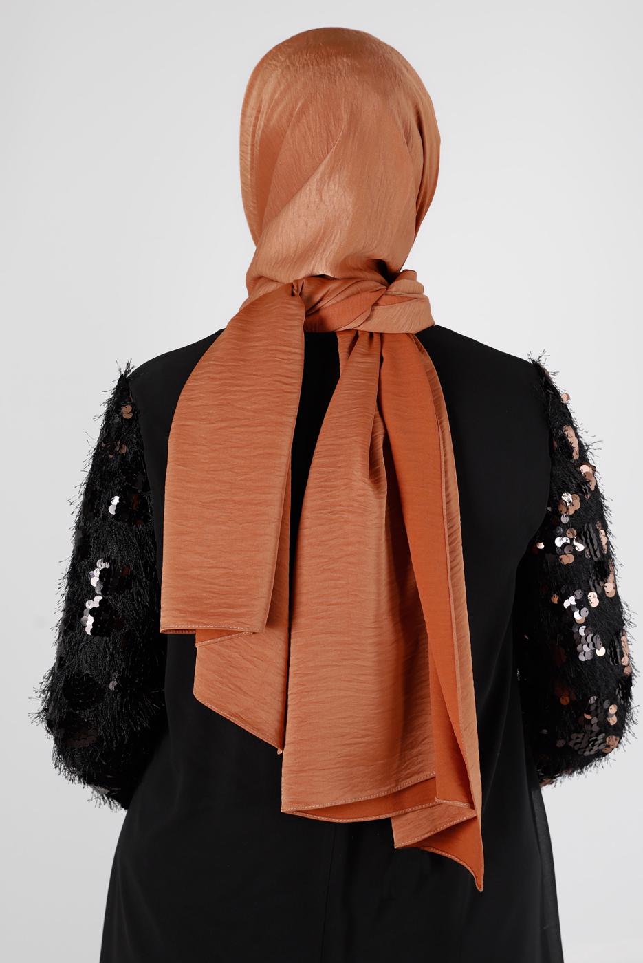 Tesettür giyim TABA ALVİNA NANO AYROBİN ŞAL T 8111